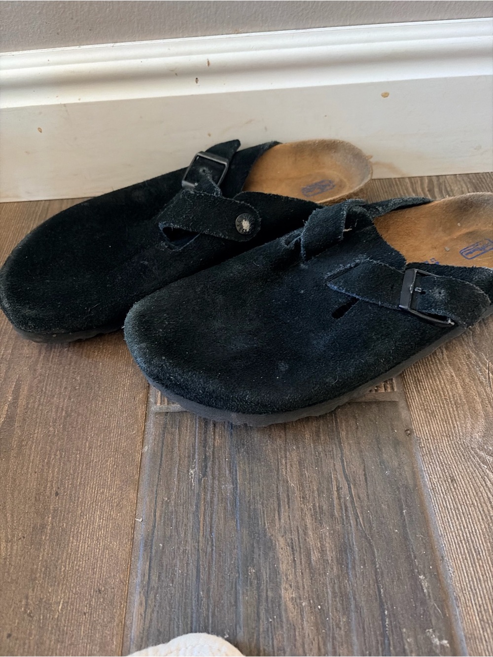 Birkenstock Black Suede Clog Mules